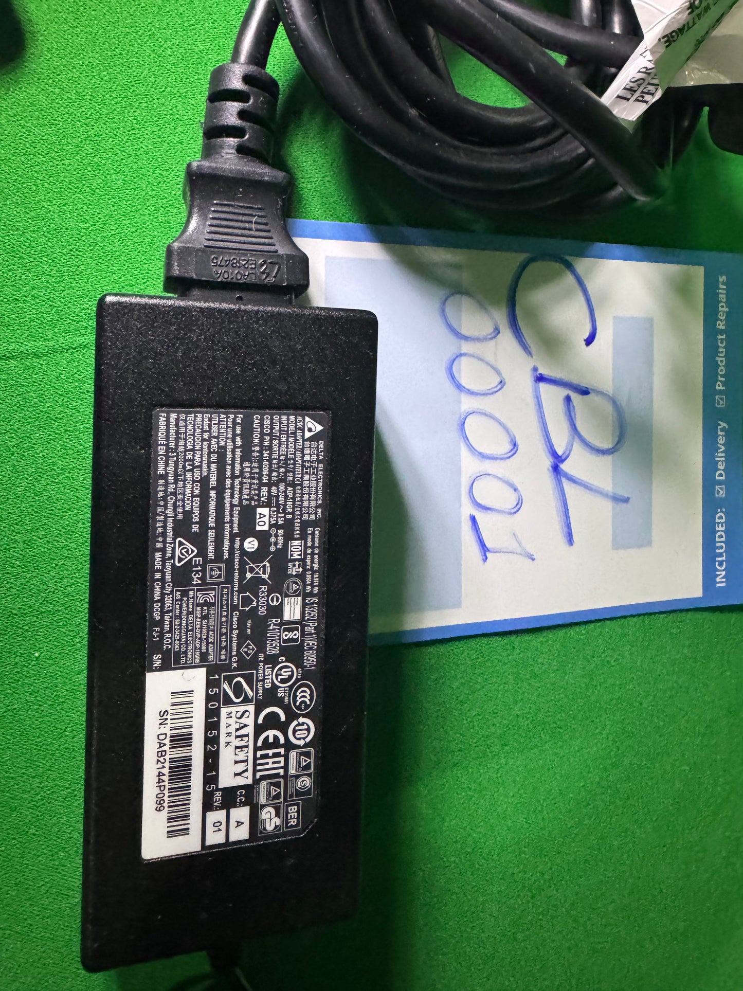 Delta Electronics 48V Power Adapter ADP-18GR B β Tested, Works