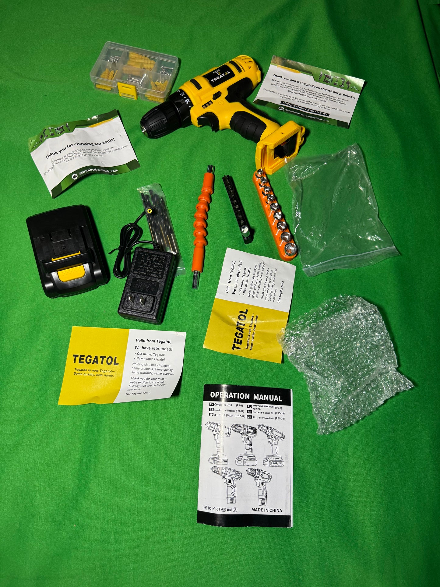 🔧 TEGATOL Cordless Drill & Tool Kit – Complete Home & DIY Set