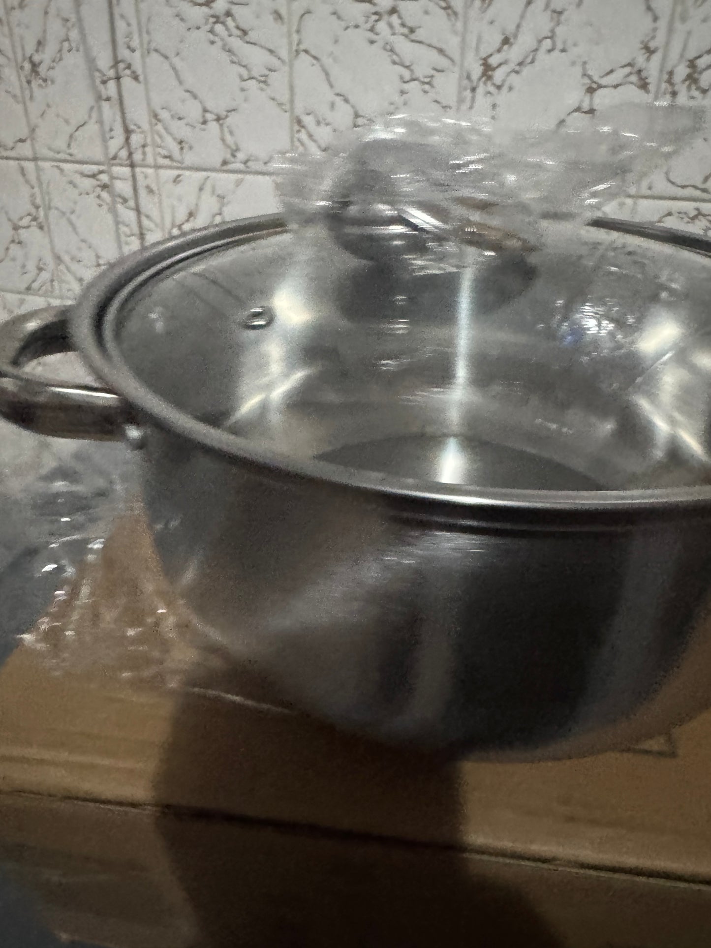 24cm Stainless Steel Cooking Pot with Glass Lid