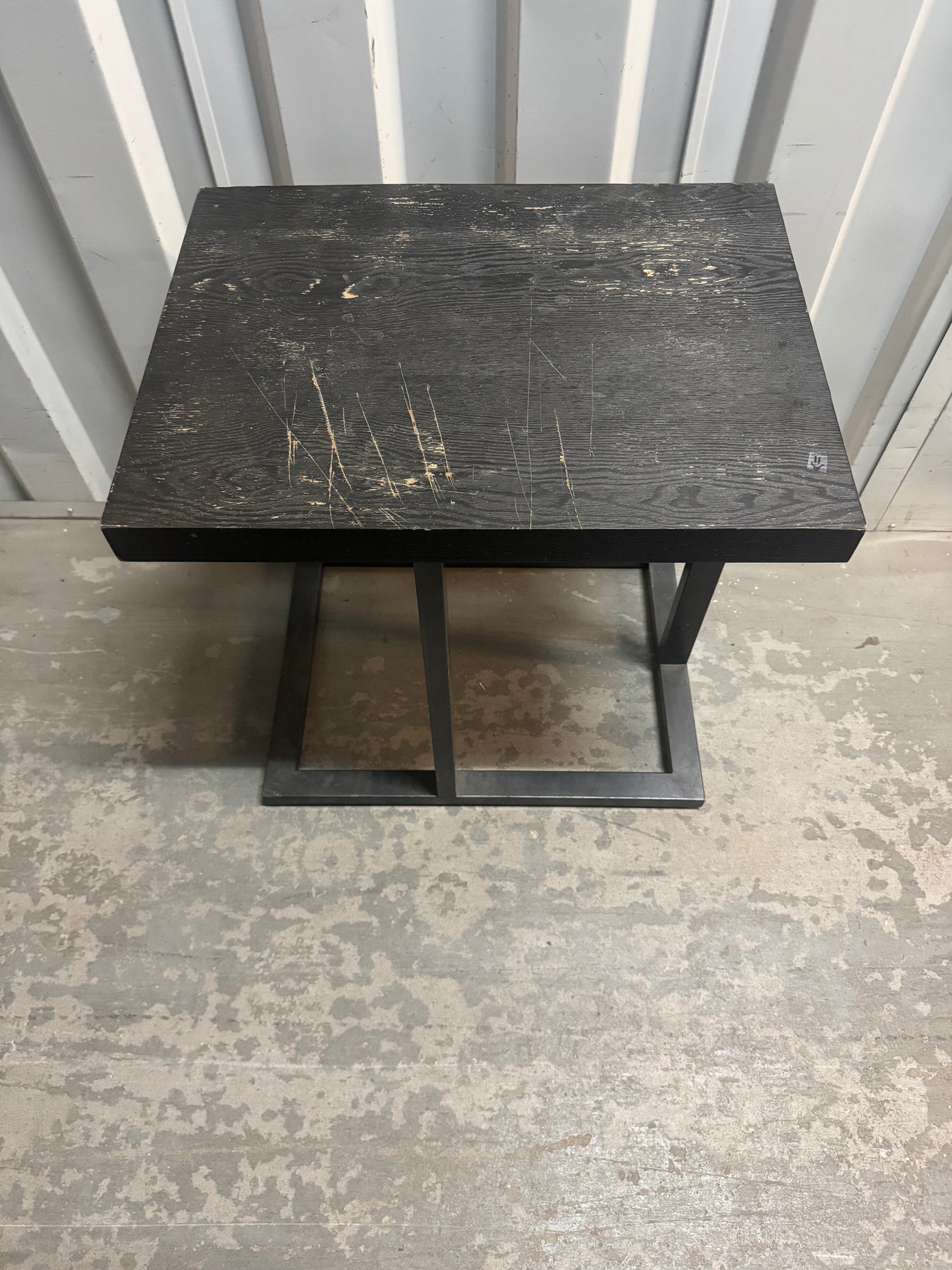Modern Black Wood Side Table / End Table – Industrial Style