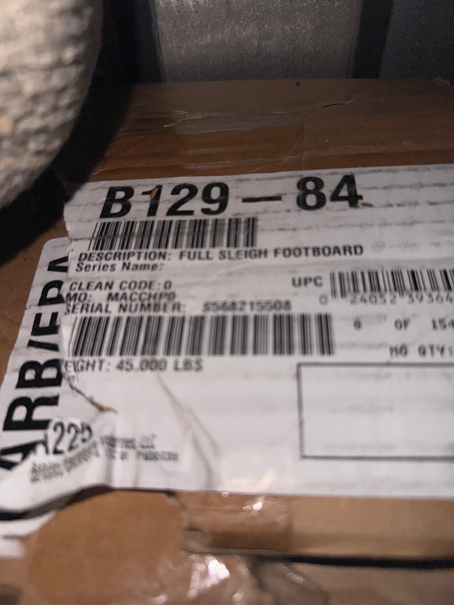 Full Sleigh Footboard – Ashley Model B129-84