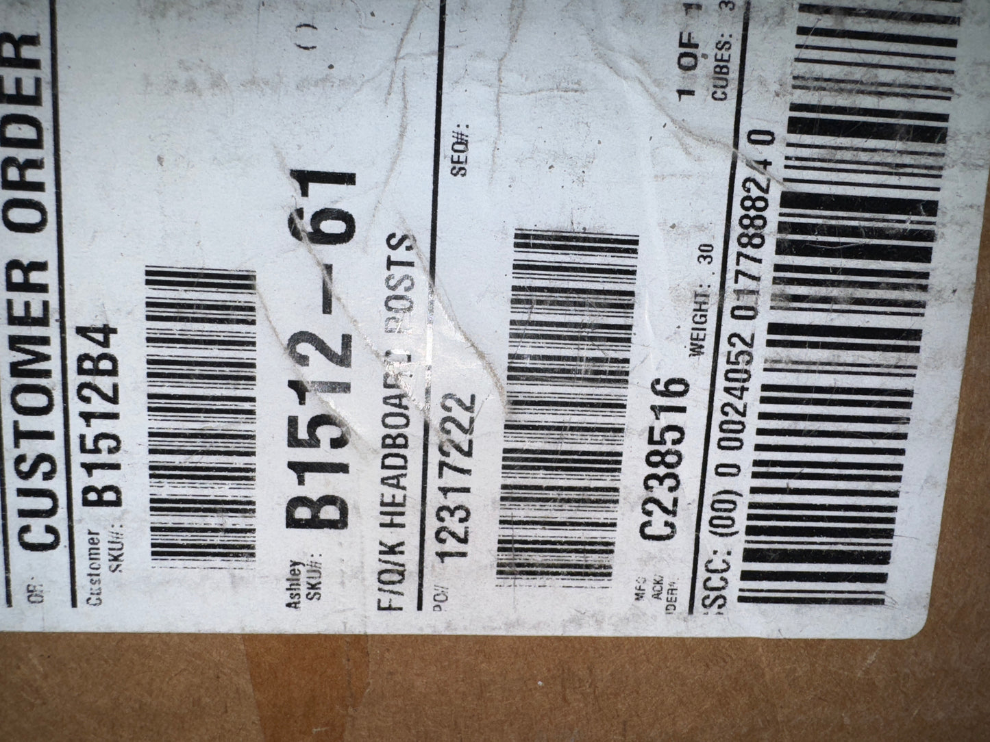 Full/Queen/King Headboard Posts – Model B1512-61 Haven Bay