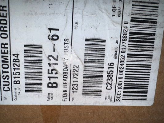 Full/Queen/King Headboard Posts – Model B1512-61 Haven Bay