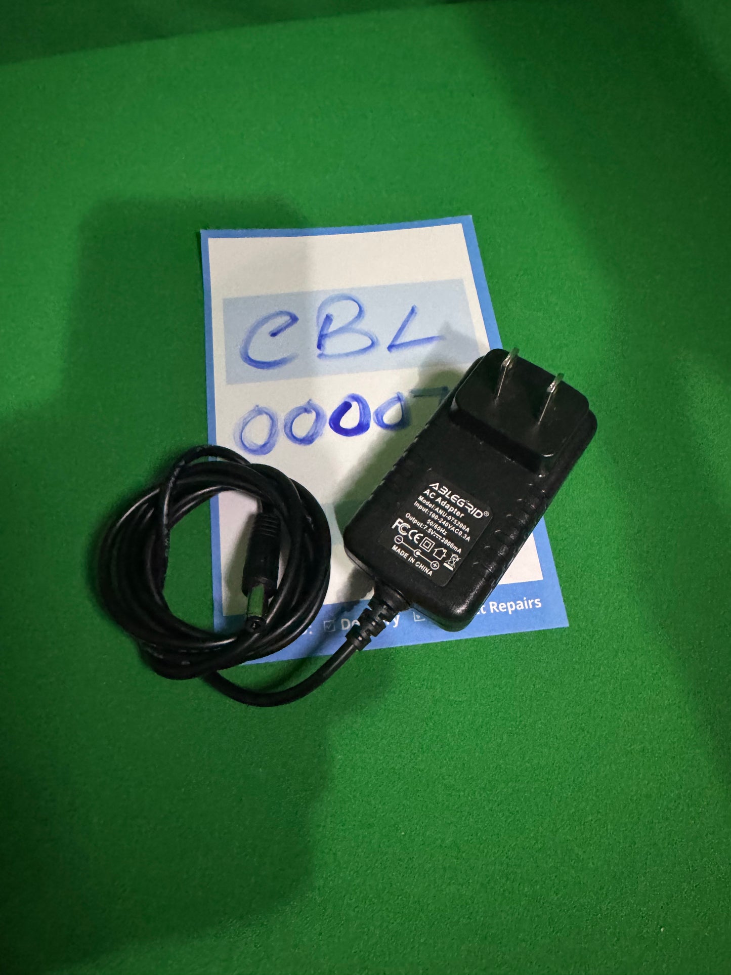 ABLEGRID AC Adapter 7.5V 2A Power Supply