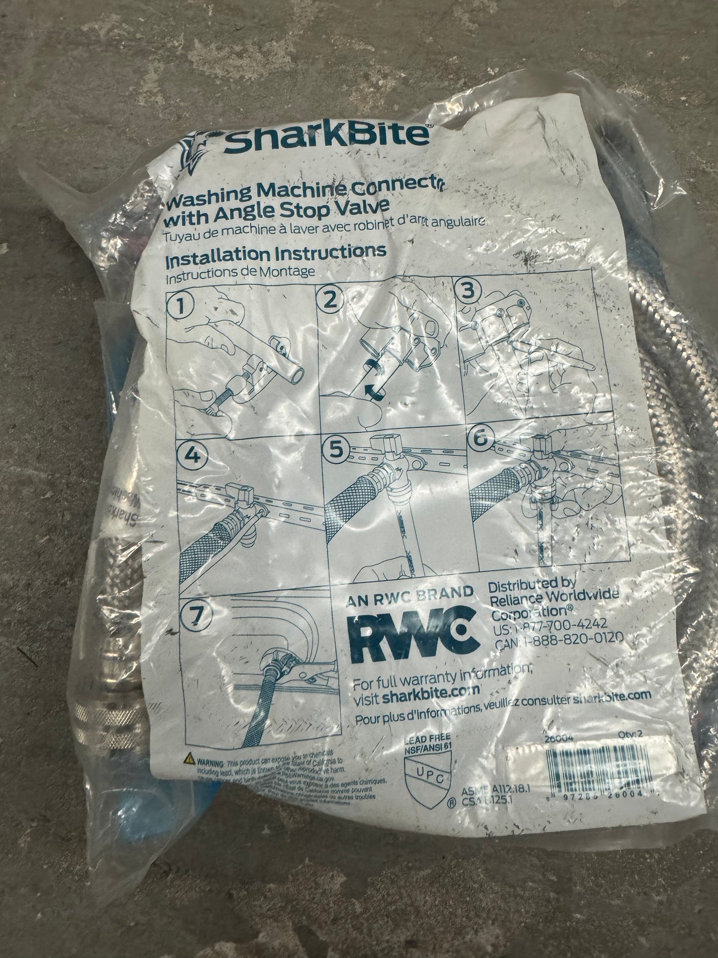 SharkBite Washing Machine Connector with Angle Stop Valve – RWC