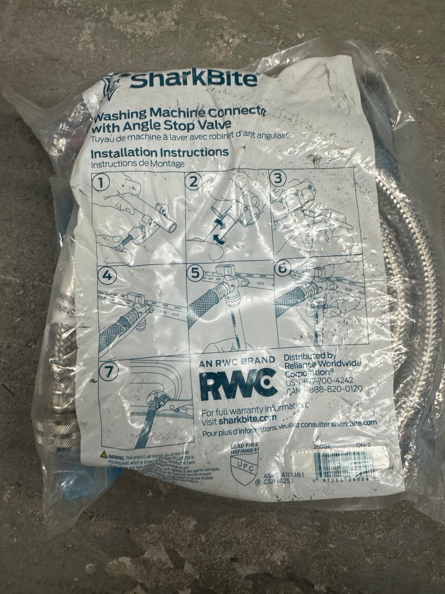 SharkBite Washing Machine Connector with Angle Stop Valve – RWC