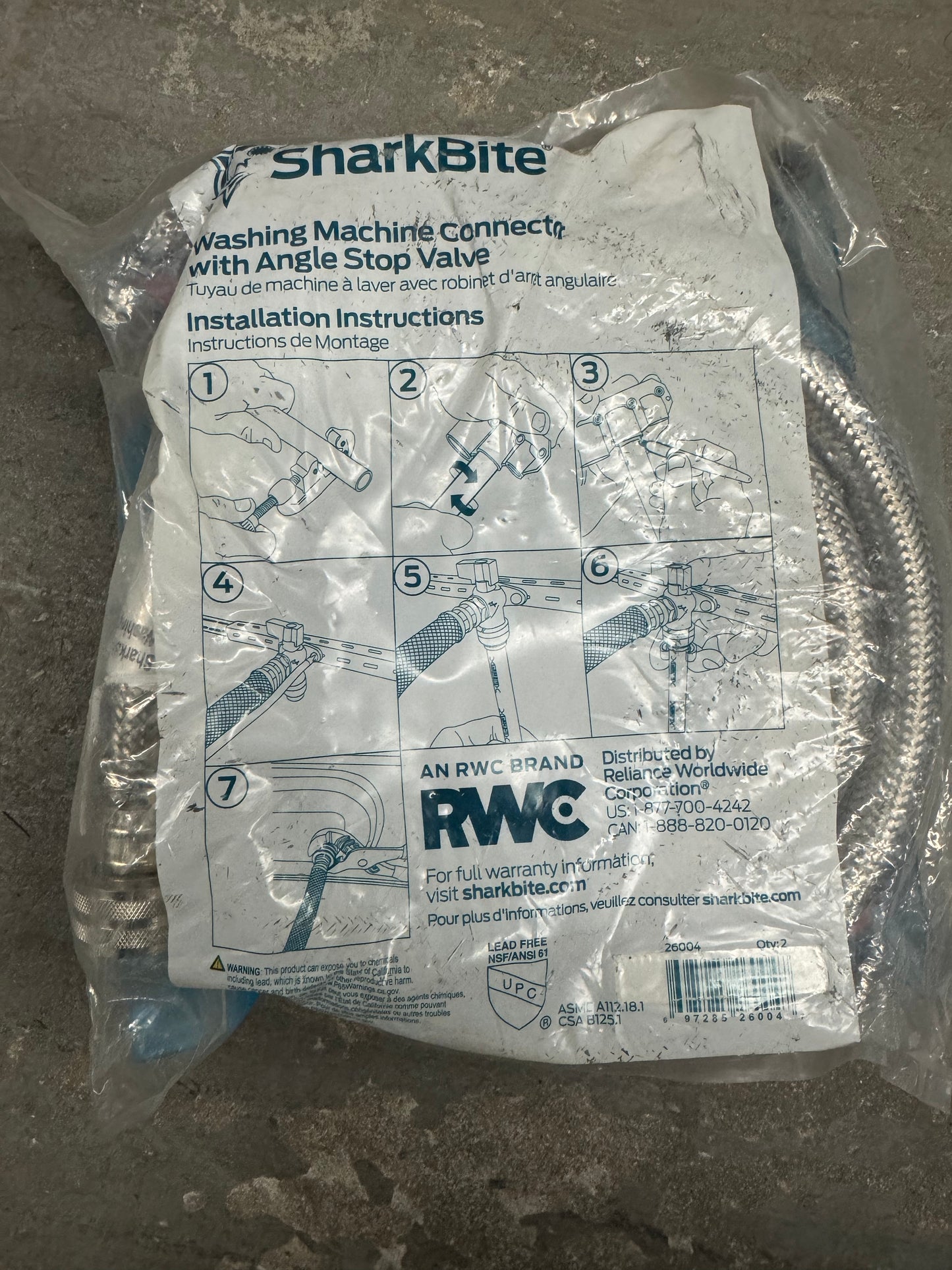 SharkBite Washing Machine Connector with Angle Stop Valve – RWC