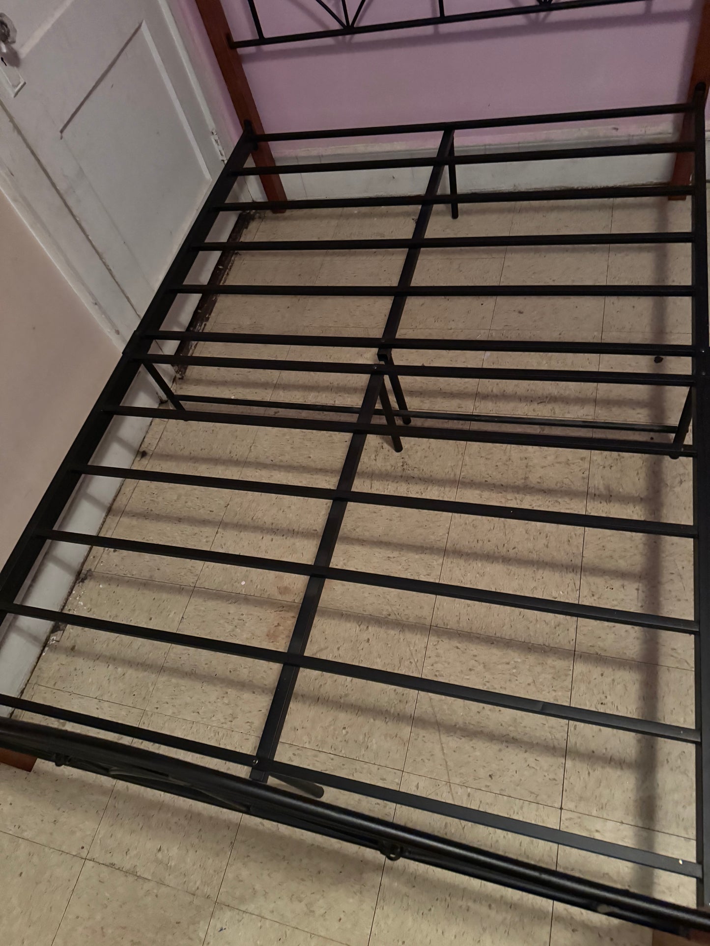 Metal Bed Frame with Decorative Headboard & Footboard