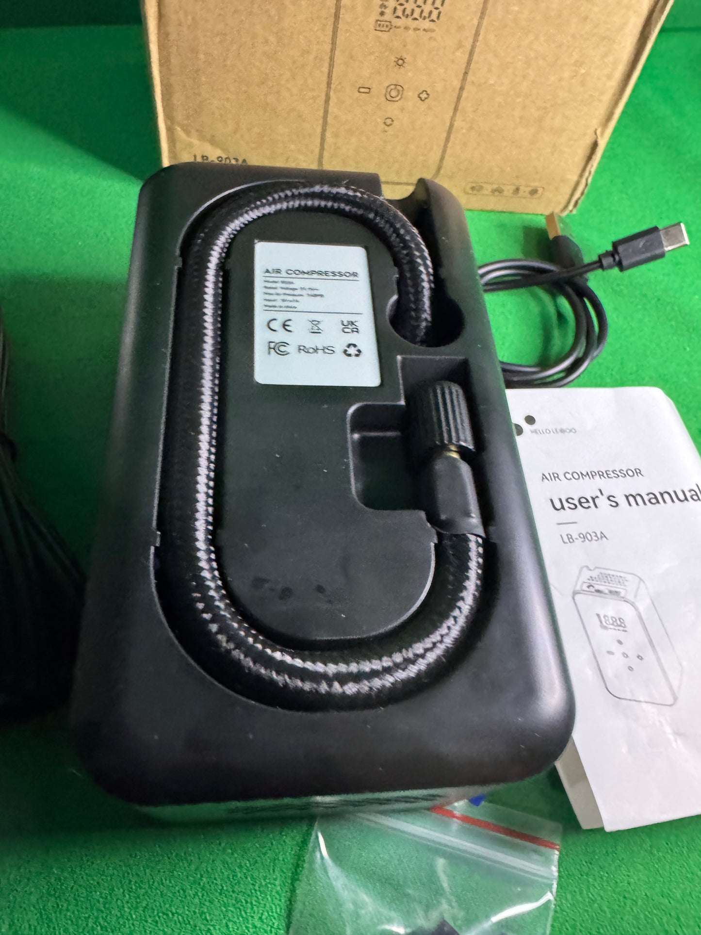 Portable Digital Air Compressor – Model LB-903A Rechargeable | Smart Display | Up to 140 PSI