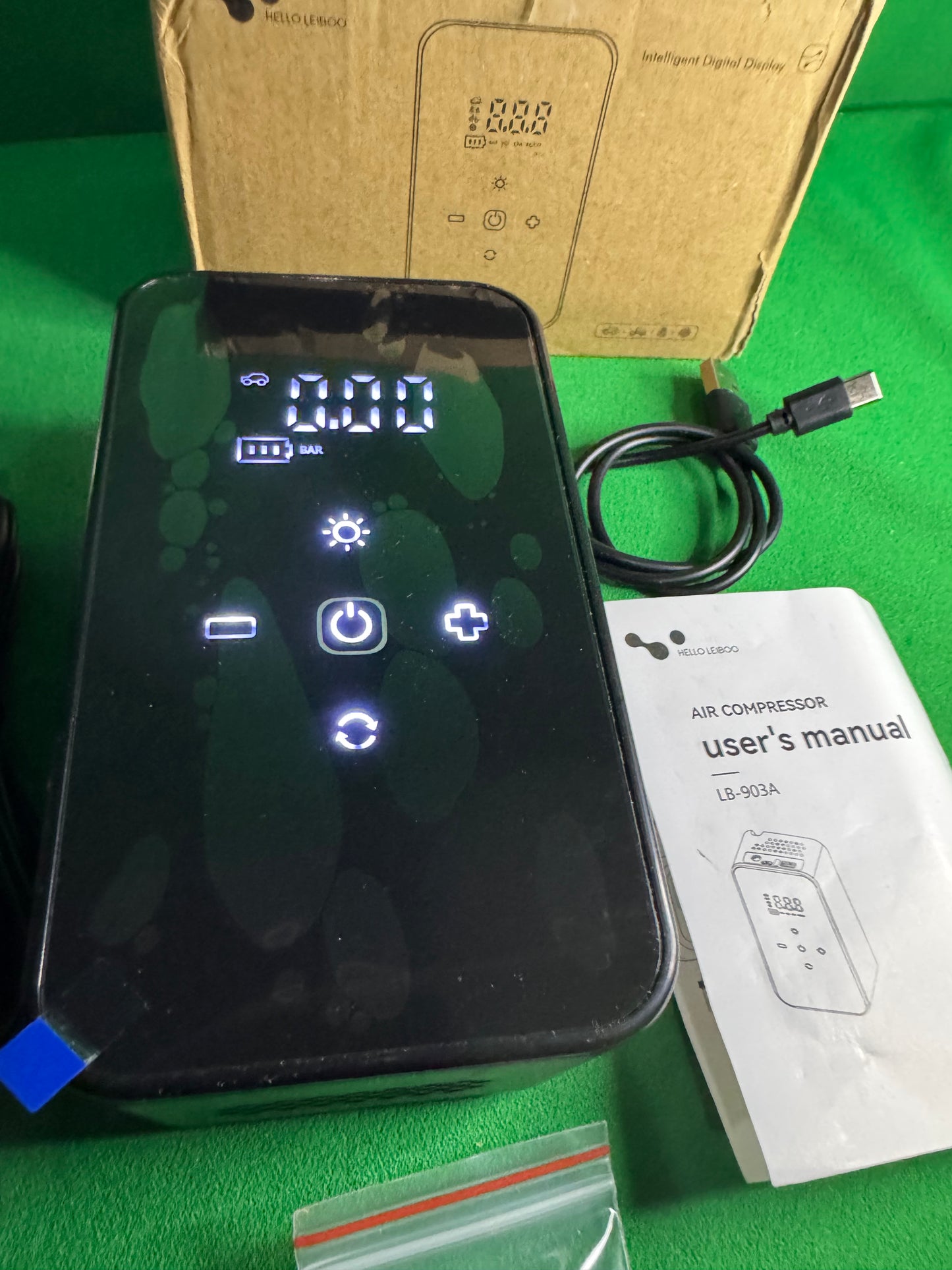 Portable Digital Air Compressor – Model LB-903A Rechargeable | Smart Display | Up to 140 PSI