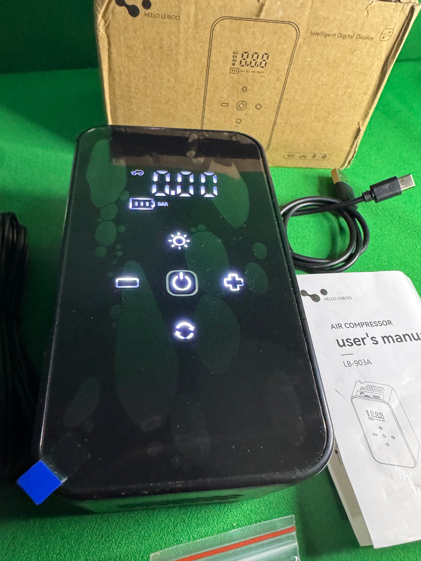 Portable Digital Air Compressor – Model LB-903A Rechargeable | Smart Display | Up to 140 PSI