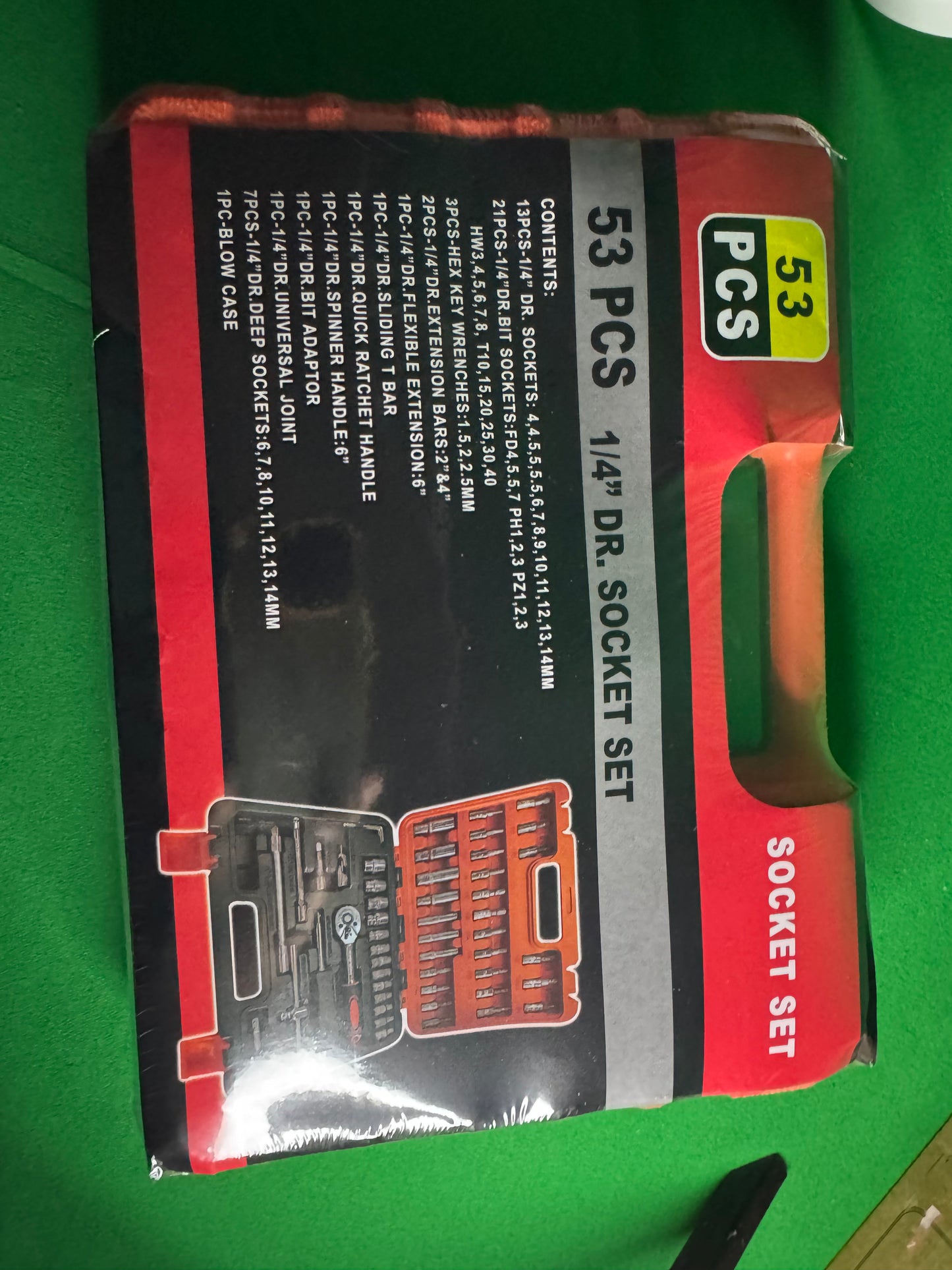 🔧 53-Piece 1/4” Drive Socket Set – Metric | Complete Tool Kit with Case
