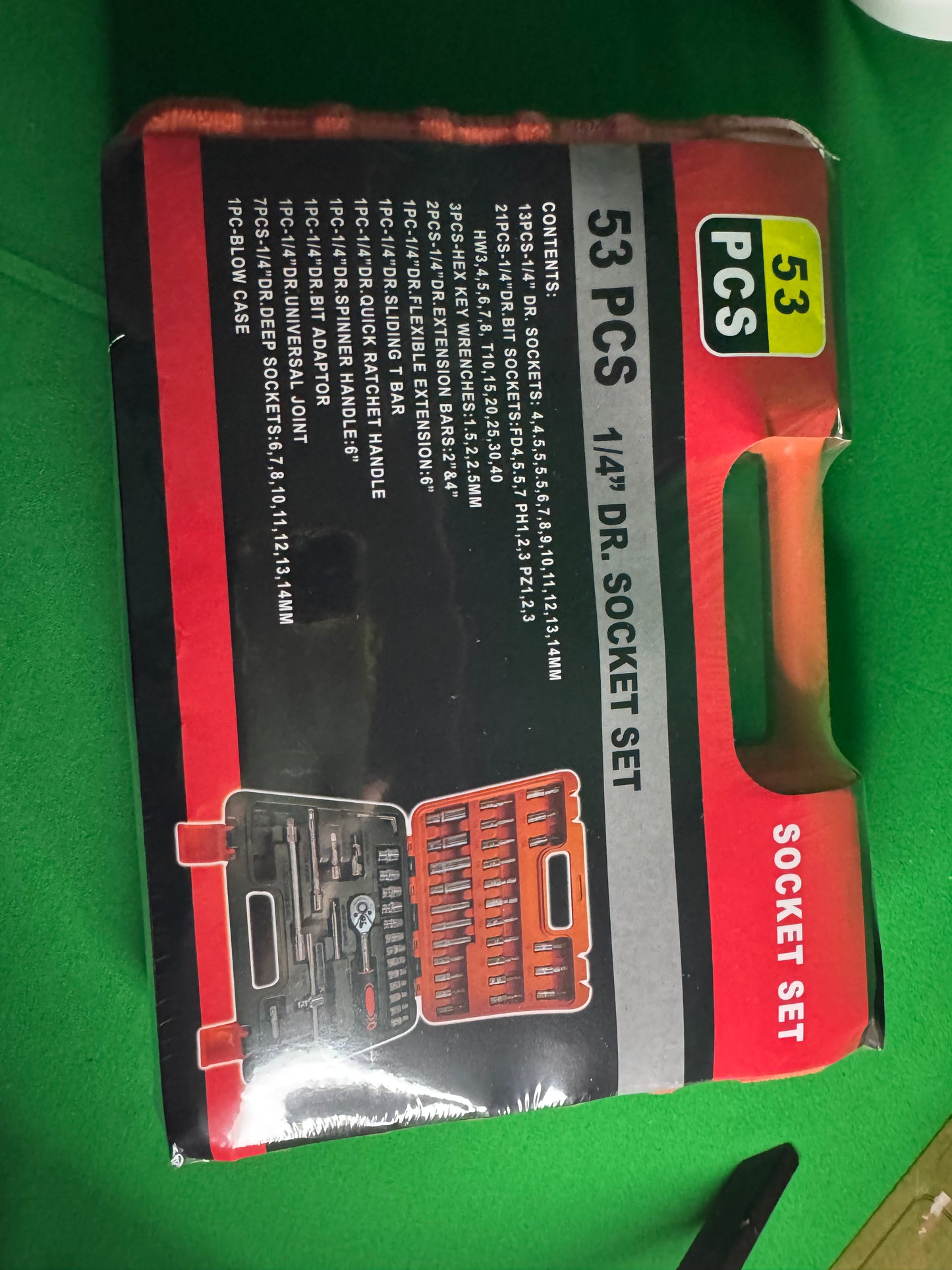 🔧 53-Piece 1/4” Drive Socket Set – Metric | Complete Tool Kit with Case
