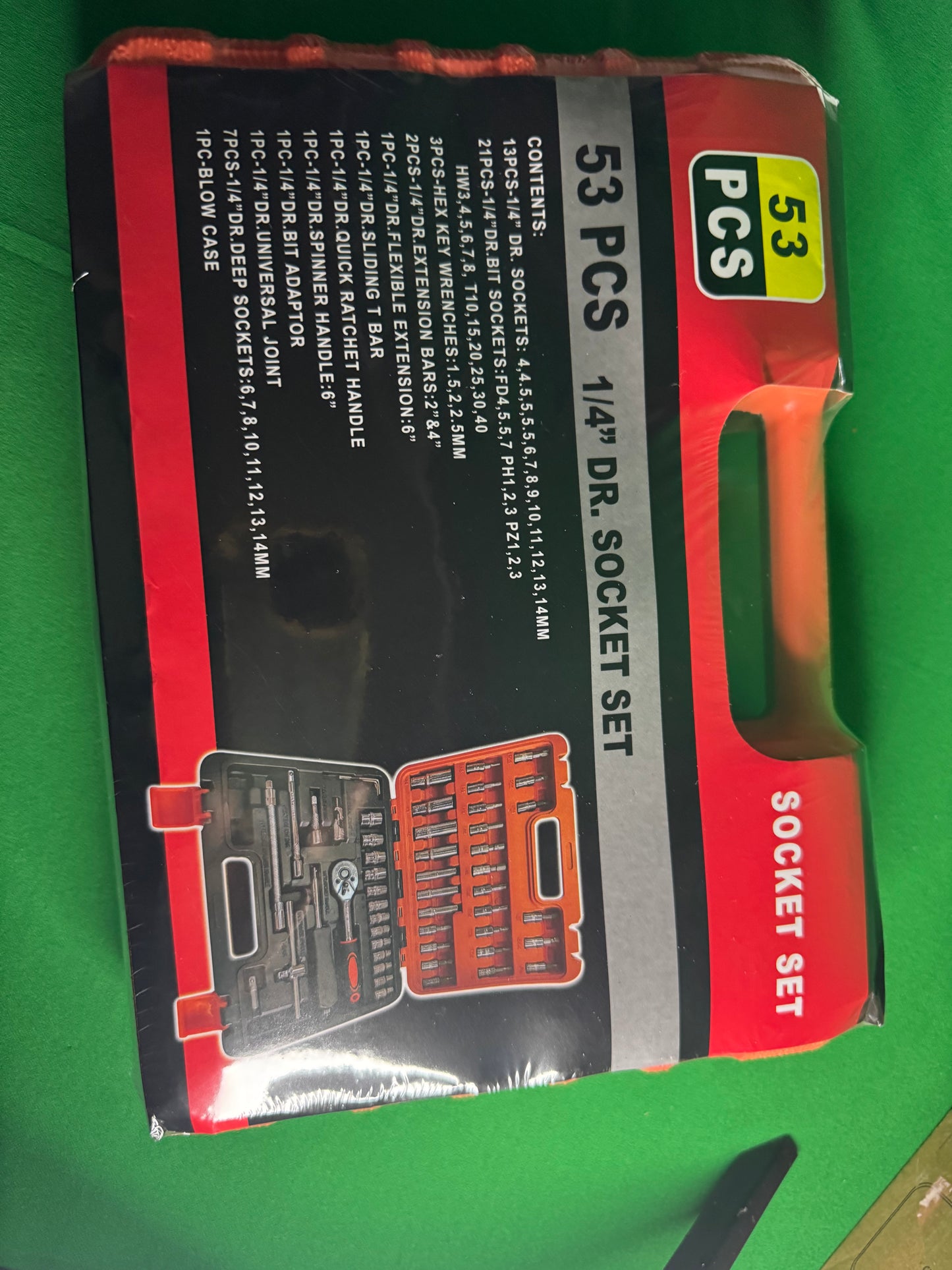 🔧 53-Piece 1/4” Drive Socket Set – Metric | Complete Tool Kit with Case