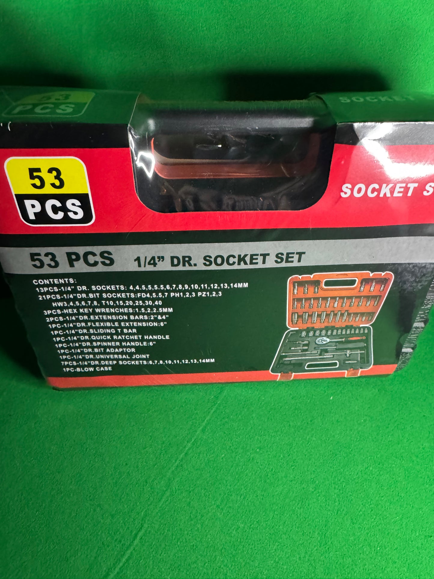 🔧 53-Piece 1/4” Drive Socket Set – Metric | Complete Tool Kit with Case