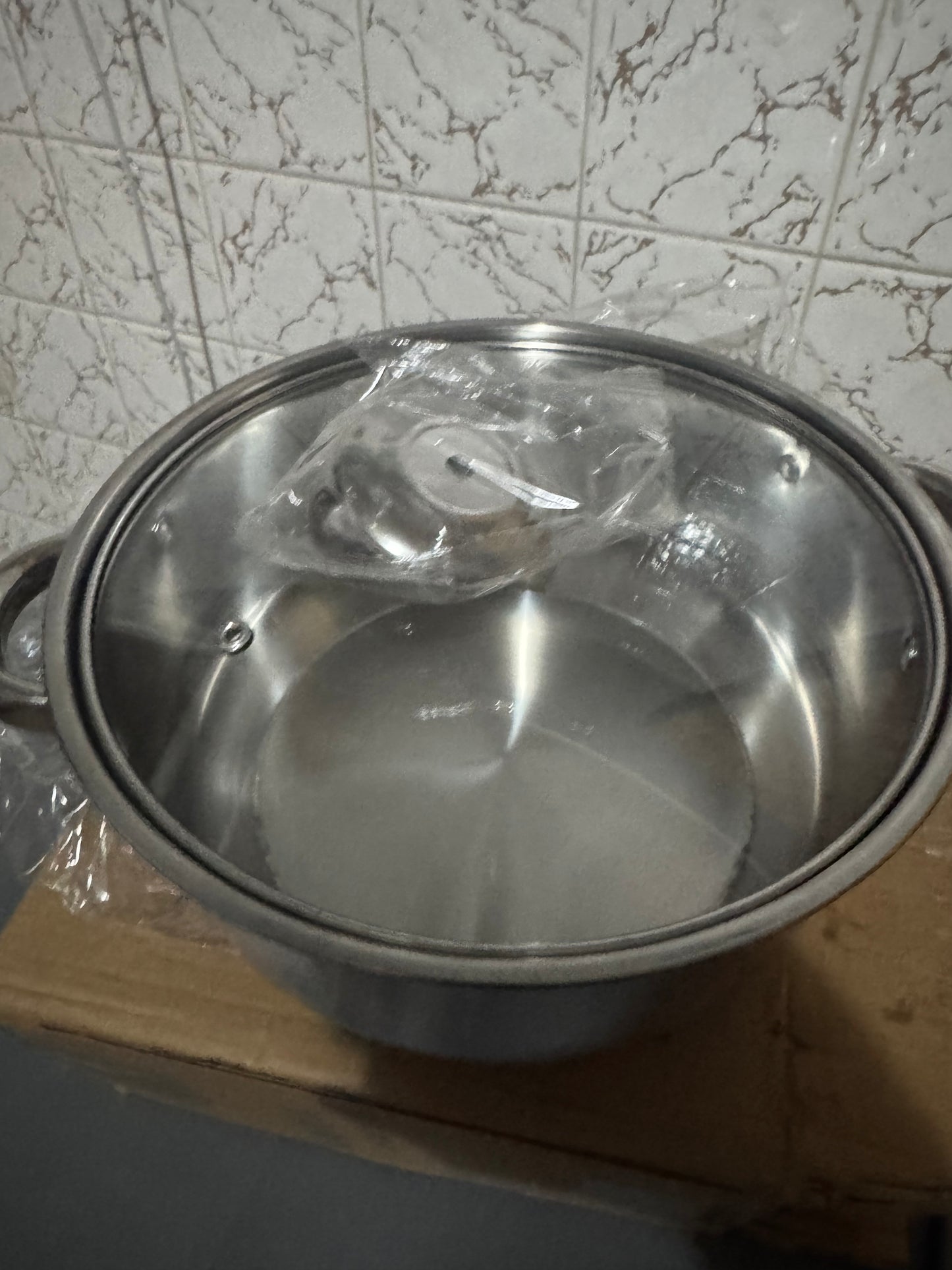 24cm Stainless Steel Cooking Pot with Glass Lid