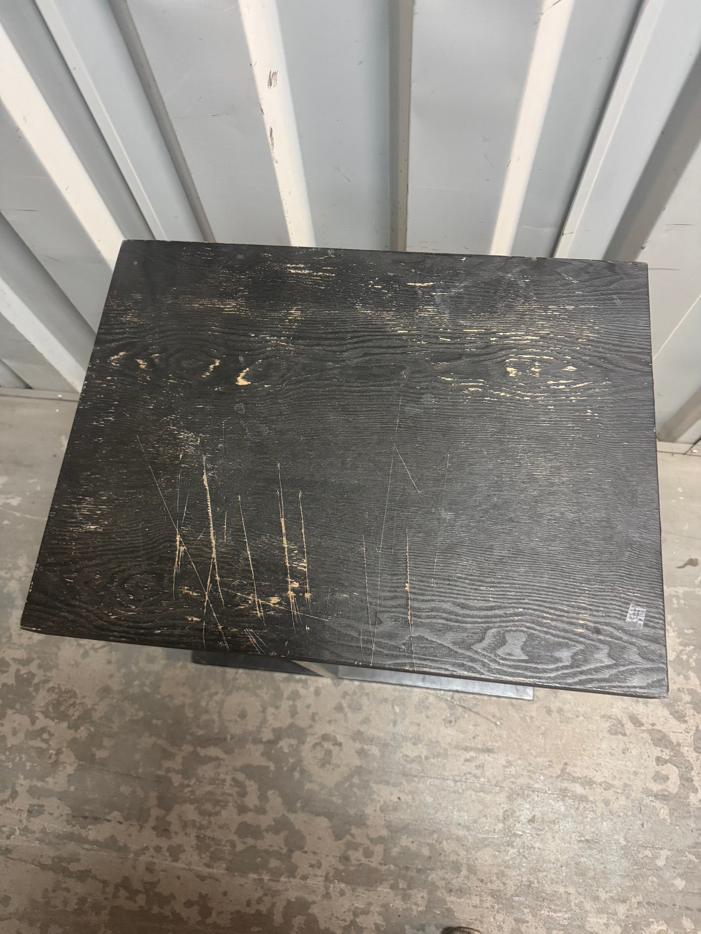 Modern Black Wood Side Table / End Table – Industrial Style