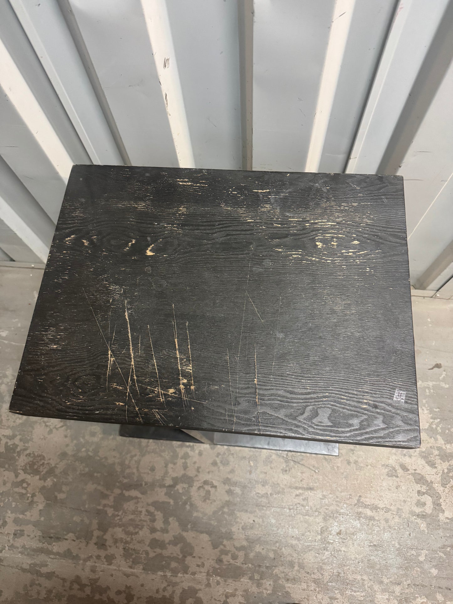 Modern Black Wood Side Table / End Table – Industrial Style