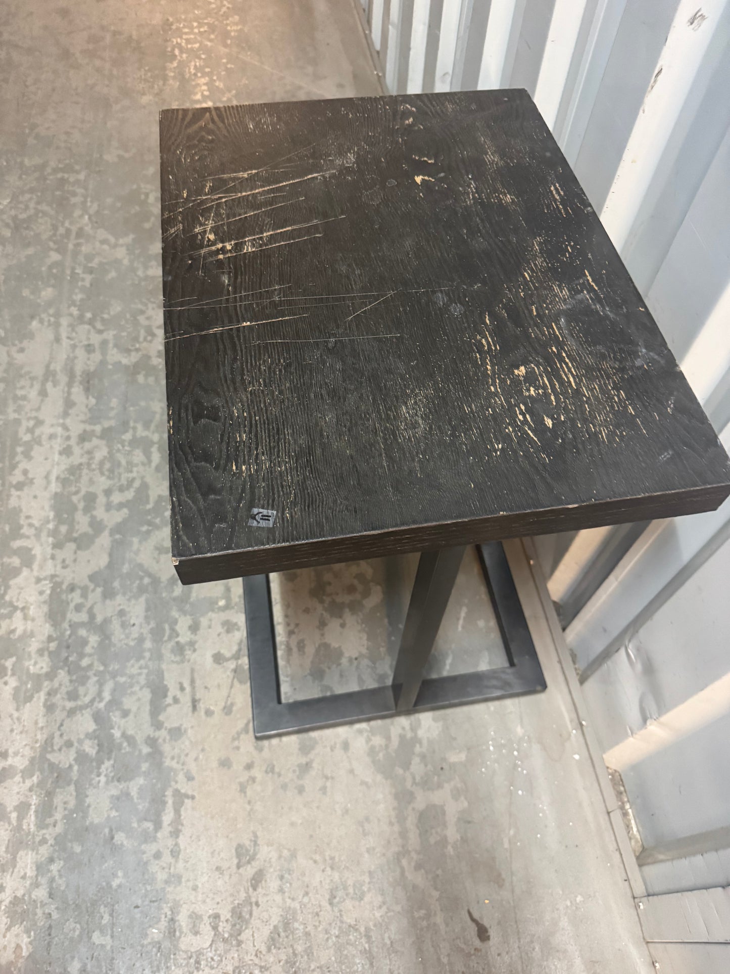 Modern Black Wood Side Table / End Table – Industrial Style