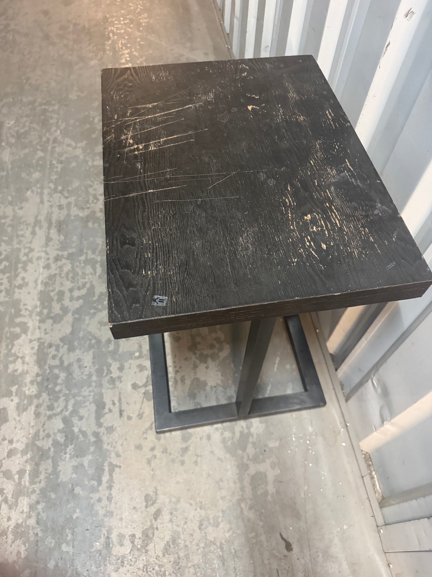 Modern Black Wood Side Table / End Table – Industrial Style