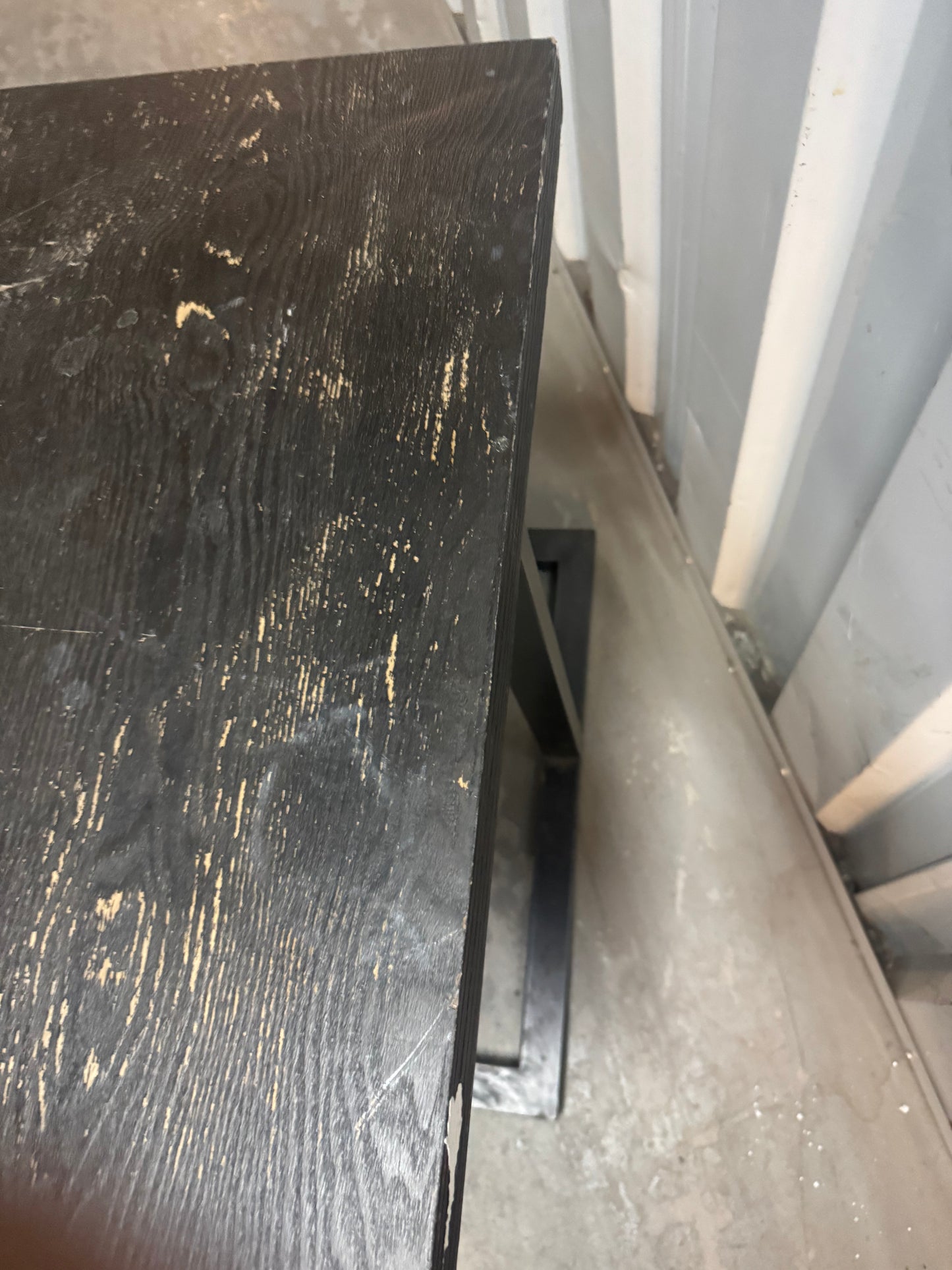 Modern Black Wood Side Table / End Table – Industrial Style