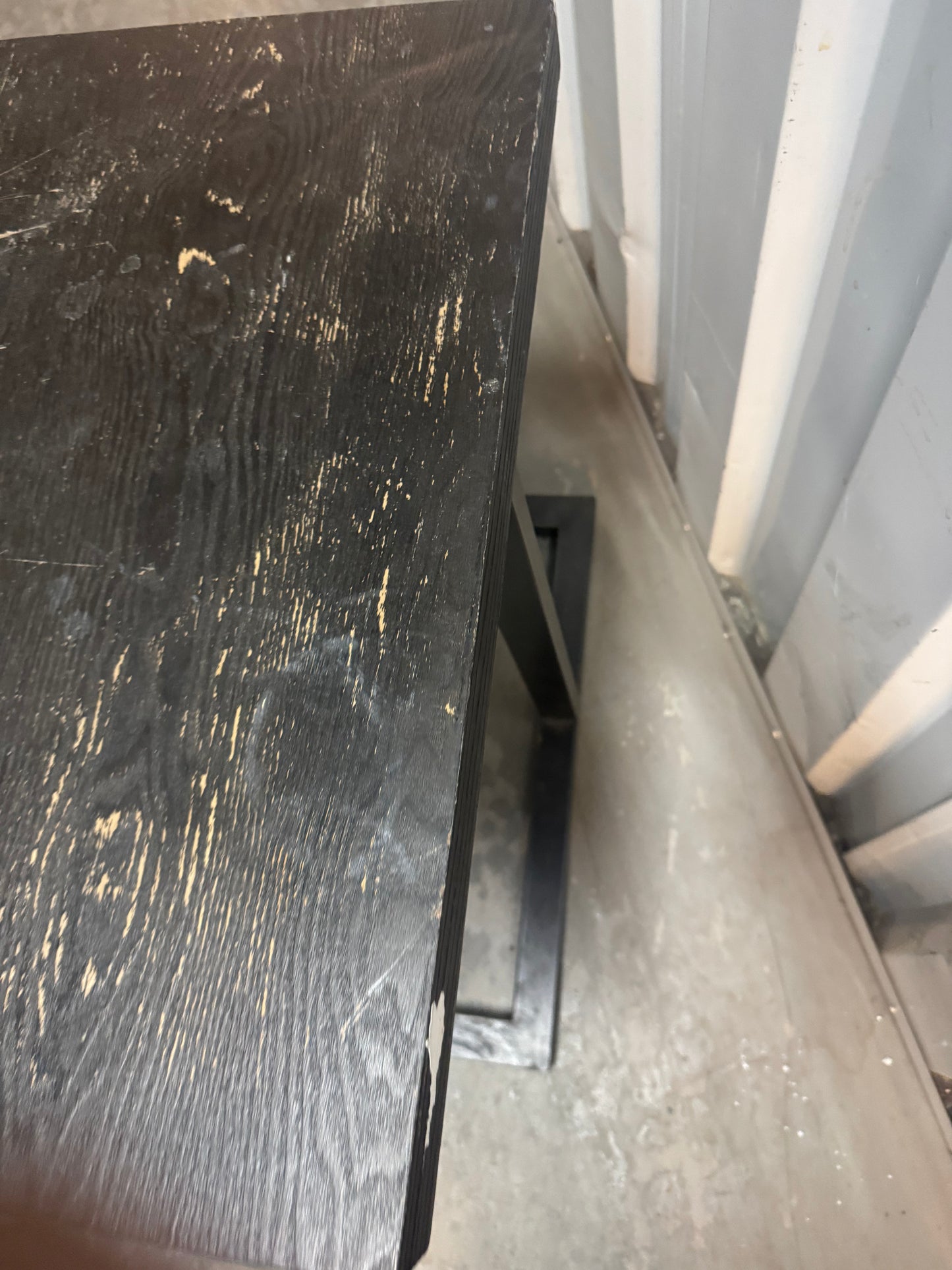 Modern Black Wood Side Table / End Table – Industrial Style