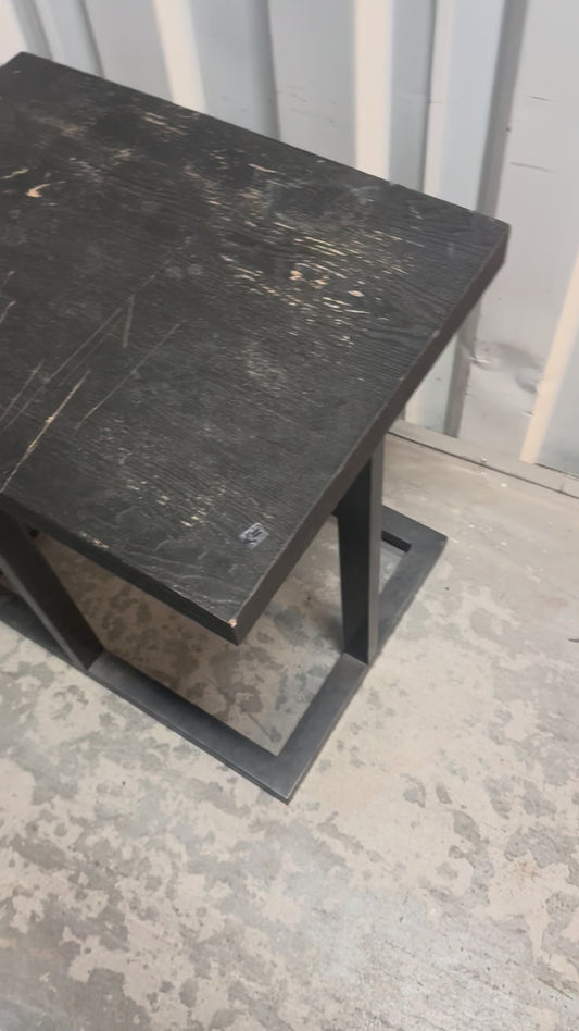 Modern Black Wood Side Table / End Table – Industrial Style