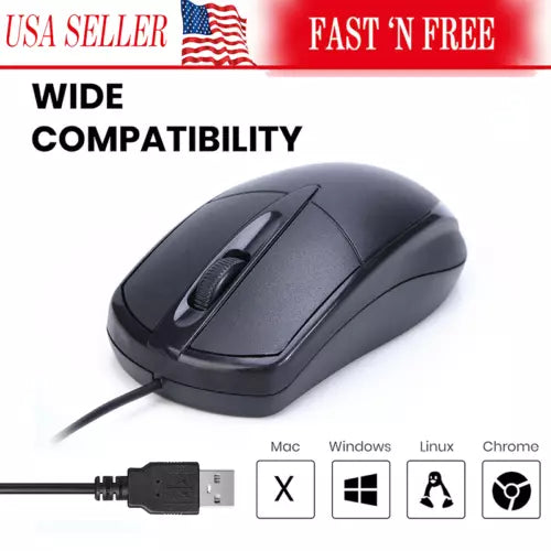 USB Wired Mouse – Optical Computer Mouse for Desktop & Laptop