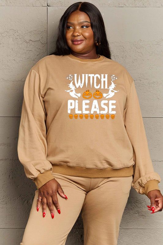 Simply Love Full Size WITCH PLEASE Graphic Sweatshirt